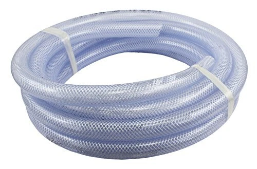 Duda Energy HPpvc050-010ft 10' x 1/2" ID High Pressure Braided Clear Flexible...
