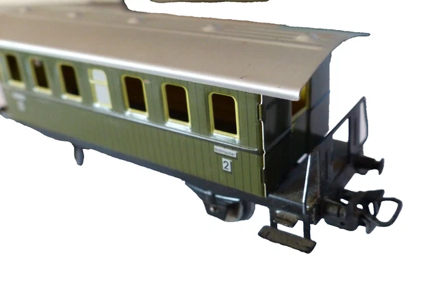 Ancien jouet HO Wagon Voyageur tôle Hornby meccano 1 ère et 2