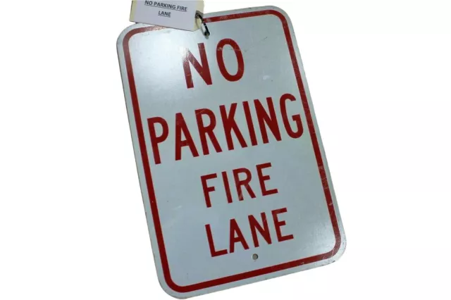 Authentic NO PARKING FIRE LANE Road Sign Real Street Vintage Retired Highway