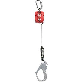 Miller TurboLite Personal Fall Limiters, Alum. Carabiner & Rebar Hook, 9'L,