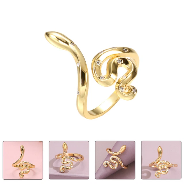 Anello serpente in oro bianco e diamanti bianchi e neri ricondizionato a 2,050.00