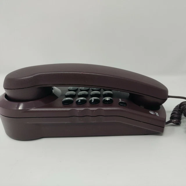 Vintage AT & T Push Button Maroon Red Desk or Wall Mount Design Line 140