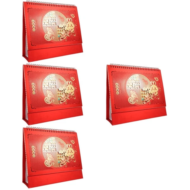 4 Count Carta Calendario 2023 Anno Del Coniglio Ufficio Ornamento Coniglietto