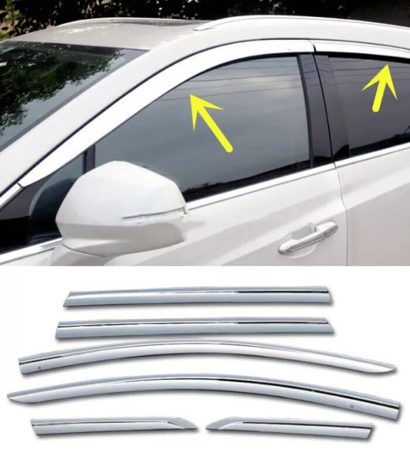 For Cadillac 2010-2016 SRX Chrome Car Window Visor Vent Shades Sun Rain Guard 6P