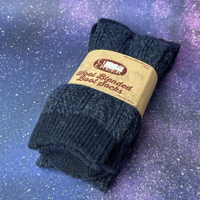 Clear Creek Wool Blended Boot Socks Women's Shoe Size 5 - 9 Two Pairs Blue