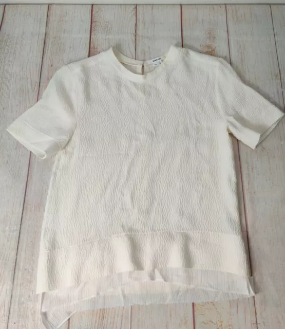 Helmut Lang Women's Petite Short Sleeve Layered Shirt Ivory / White Color P / TP