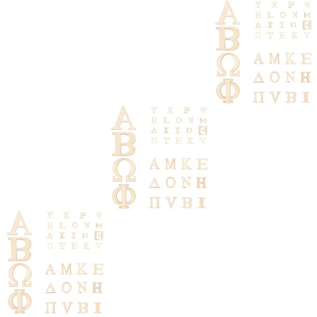 216 Pcs Greek Alphabet Cutouts Wooden Letters DIY Crafts Wooden Letters