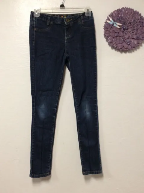 Mudd Girls Skinny Jeans Jeggins Size 12 Blue Denim Adjustable Waist 109