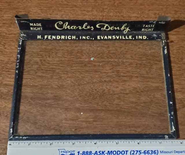 RARE Vintage Charles Denby Glass Cigar Box Topper Evansville IN H. Fendrich