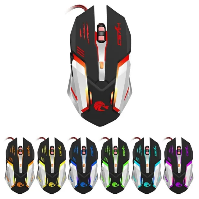 Professional Gaming Mouse with 7 Bright Colors LED Backlit 5500 dpi Optical Wire