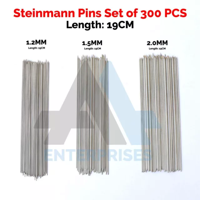 Steinmann Pins Set of 300 PCS Orthopedic Surgical Top Quality Instruments 19 CM