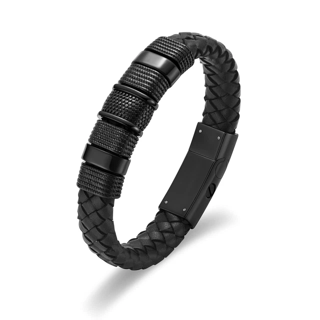 Braided Leather Bracelet Cremation Jewellery Mens Memorial Urn Bracelet For Ashe
