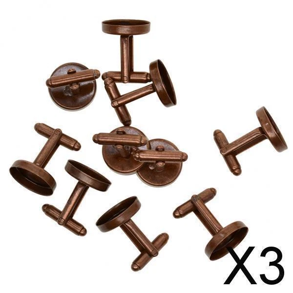 Juego de 3X 10 gemelos redondos 16 mm bandejas de ajuste en blanco bisel de gemelos base