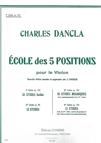 Partition violon - Charles Dancla - Ecole des 5  positions - 1er livre Op 122