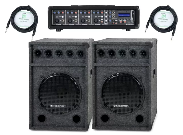 MAX12 Ensemble Kit Sono DJ avec 4x Enceintes et Amplificateur