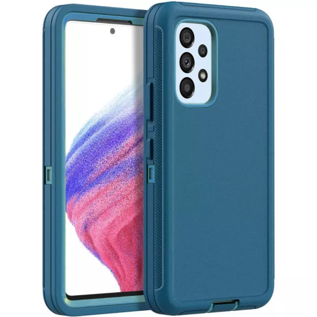 Light Blue Galaxy A53 5G Rugged Full Body Heavy Duty Shock Proof Case