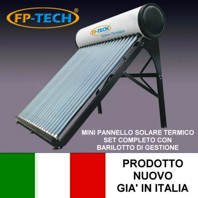 Pannello Solare Termico Acqua Calda 180 L Tubi Sottovuoto Naturale Con Barilotto