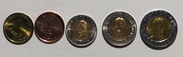 Ecuador Rare Set One Cent  2000 Two Types, 100,500 And 1000 Sucres 1995-1996 Bu