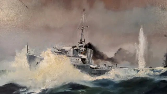 dion pears Hms Kelly original oil painting