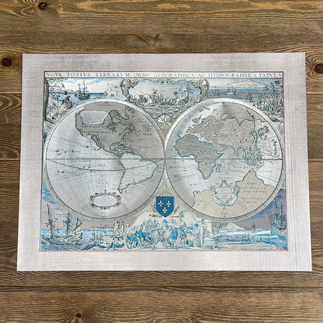 70’s Vintage Reproduction Nova Totivs Terrarvm Orbis Foil Map The Ancient World