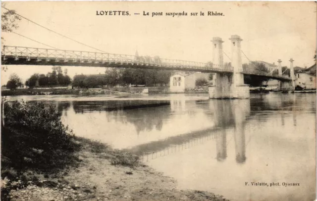 CPA LOYETTES Le Pont suspendu sur le Rhone (485491)