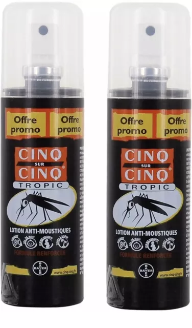 Cinq Sur Cinq - Protection Contre Les Moustiques Spray Tropic - Lot 2 X 100Ml