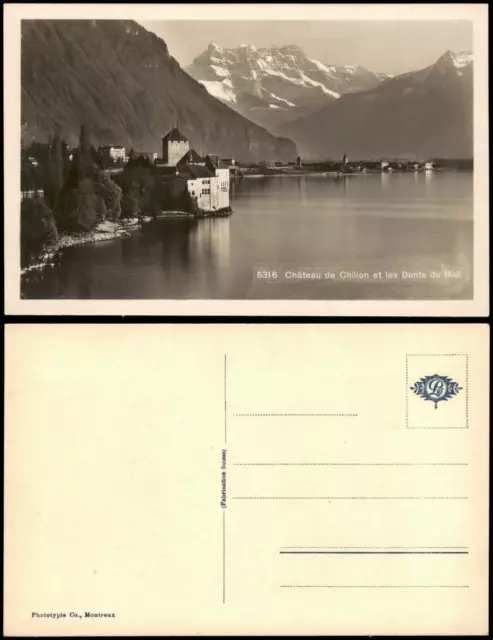 Ansichtskarte Veytaux Château de Chillon et les Dents du Midi 1940