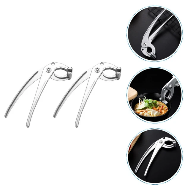 2 Pcs Verbrühungsschutzclip Rostfreier Stahl Clips Für Heiße Pfannen Silver