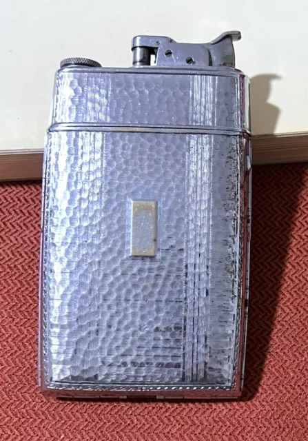 Evans Trig-A-Lite Case Lighter Vintage Cigarette Case 1940's Art Deco Silver
