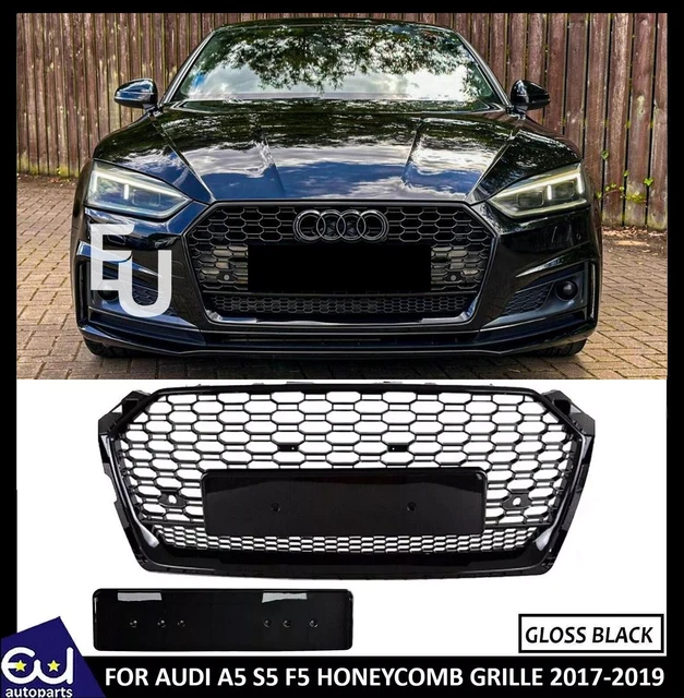 FOR AUDI A5 S5 F5 Rs5 Style Black Honeycomb Radiator Bumper Grille ...