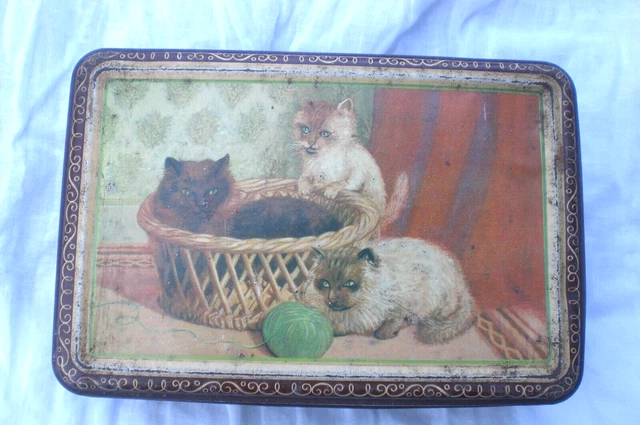 Ancienne Épingle Chatons En Étain Dans Panier - Figurine Ab1-79 - Vintage