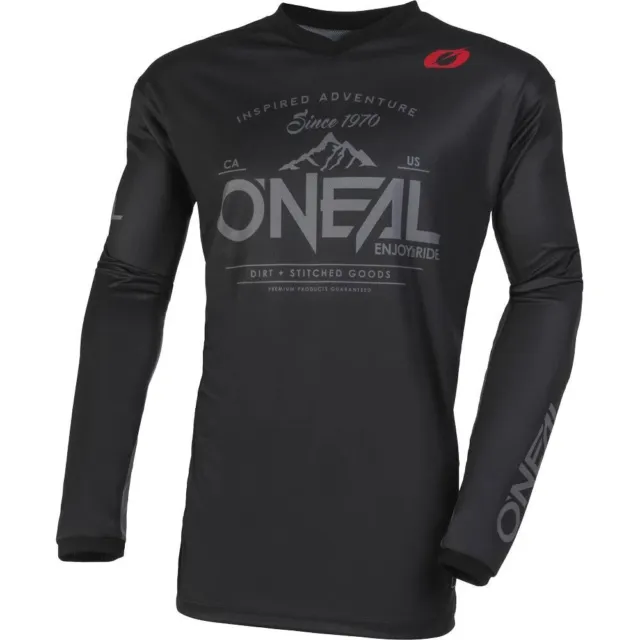 Oneal MX 2023 Element Motocross Dirt Black/Grey Motocross Dirt Bike Jersey