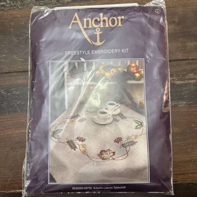 Anchor Freestyle Embroidery Kit Autumn Leaves Tablecloth Hungary JP Coats 2012