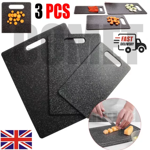 Set of3 Chopping Board Kitchen Food Fruit Meat Cutting Serving Worktop Protector