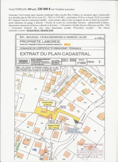 terrain à vendre Boucau (proximité Bayonne) 2