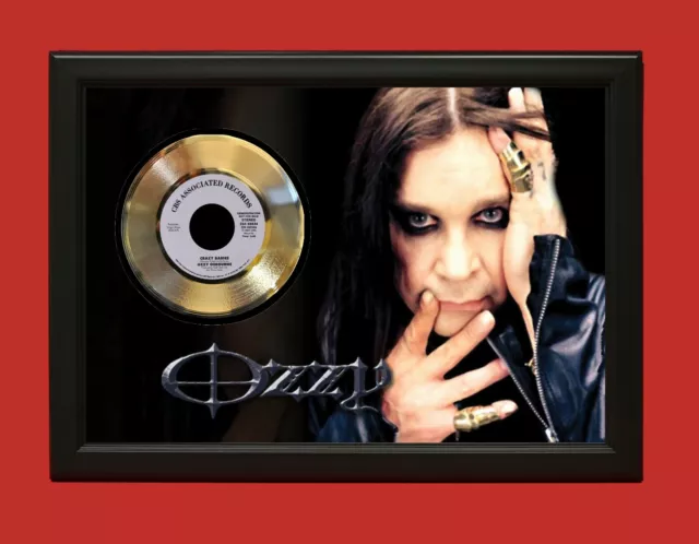 Ozzy Osbourne Poster Art Wood Framed 45 Gold Record Display C3