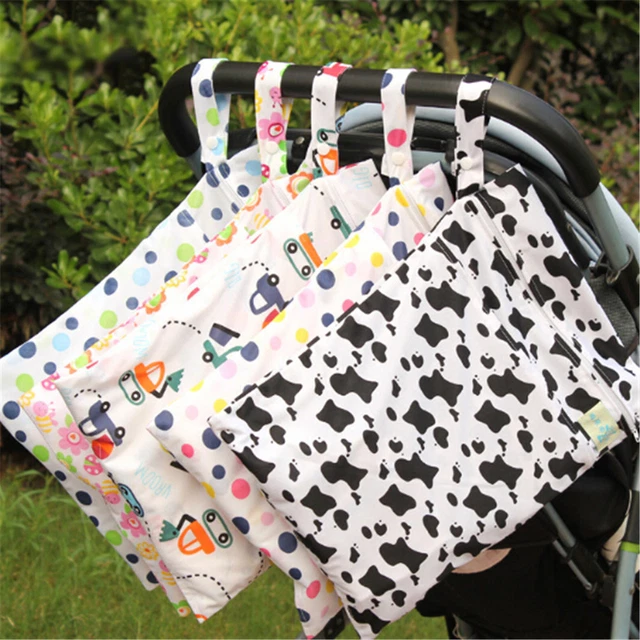 Baby Protable Nappy Washable Nappy Wet Dry Cloth Zipper Waterproof Diaper Bag MJ