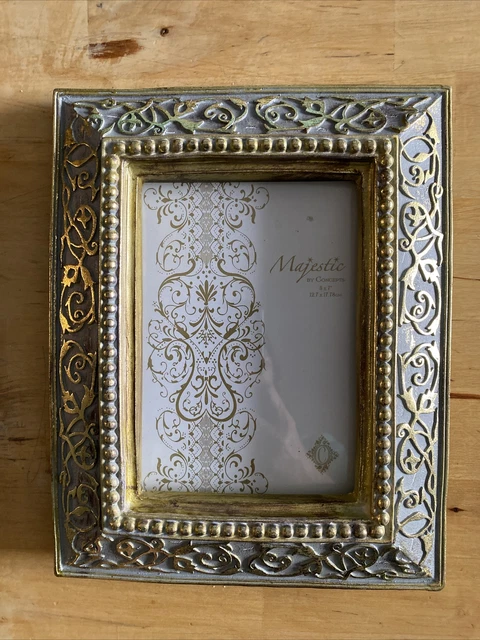 Gorgeous Majestic By Concepts Wood Golden Grey Classic Frame 5x7” valvet back
