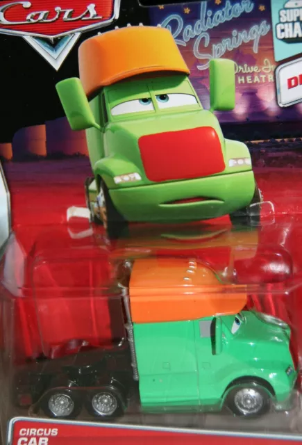 Disney Pixar Cars "Circus Cab" Imperfect Package, Super Chase, Ship World Wide