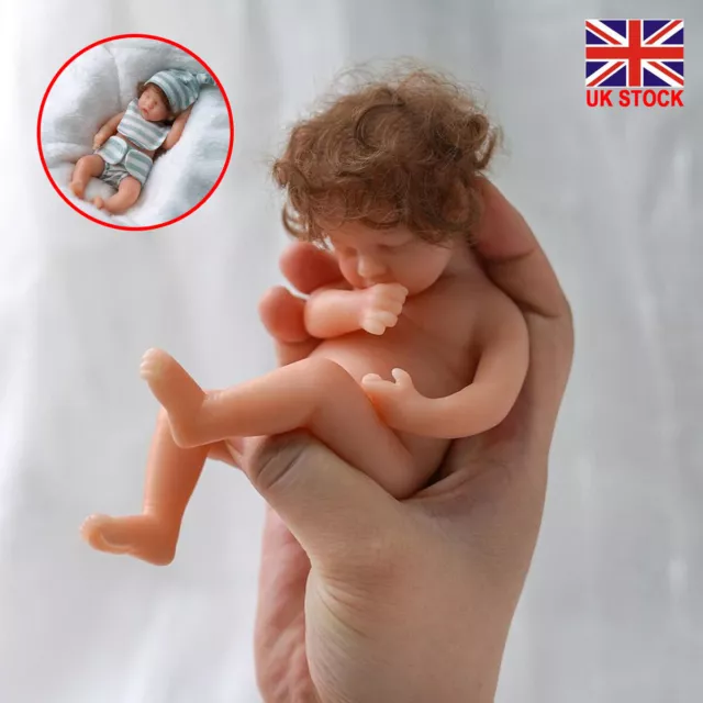 6 Inch Silicone Mini Reborn Dolls Baby Miniature Doll Realistic Tiny Baby XMAS