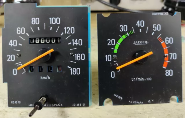 Compteur De Vitesse Et Compte-Tours Jaeger Renault 5 Alpine Gtl