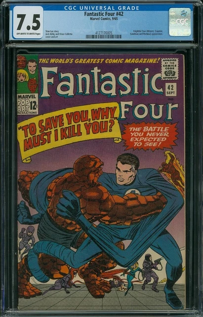 The Fantastic Four #42 Cgc 7.5 Vf- Owto White Pages 1965