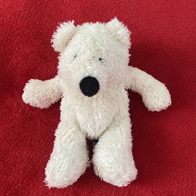 🇫🇷Doudou Peluche Ours Blanc Poils Longs Micro Billes SIMBA TOYS OKAIDI 18 Cm