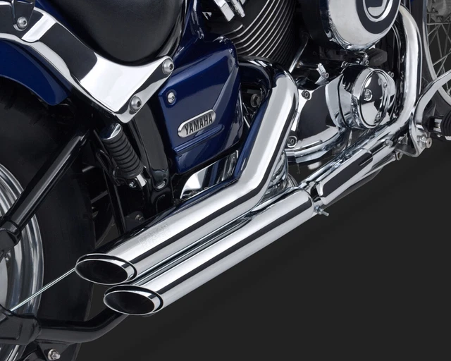 Vance  Hines Shortshots Staggered Exhaust Pipe Chrome Yamaha V Star 650 2004-05