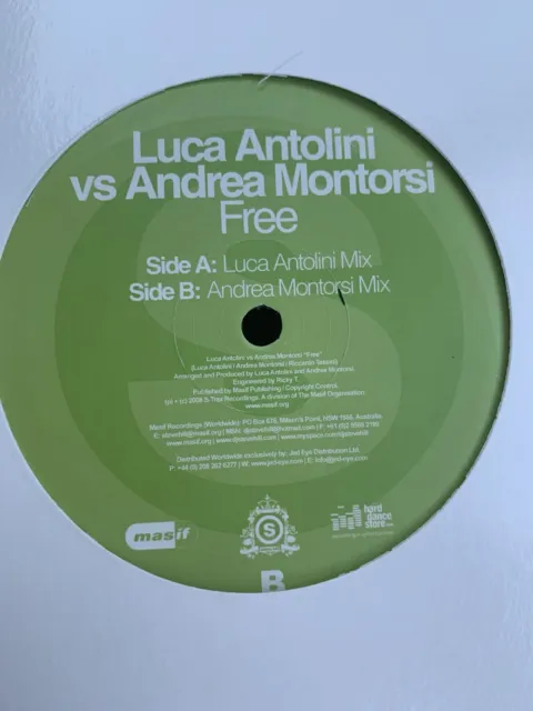 S-TRAX MASIF - LUCA ANTOLINI VS ANDREA MONTORSI - FREE - Hard Dance 12” DJ Vinyl