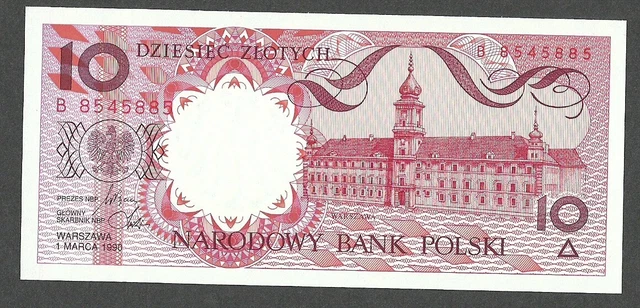 POLAND 10 ZLOTYCH 1990, POLISH CITIES SERIES Pick-167 GEM UNC