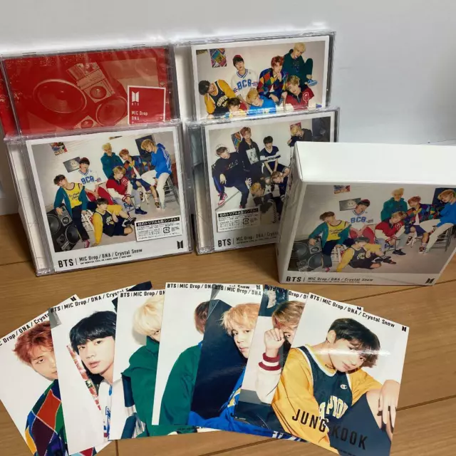 BTS MIC Drop DNA Crystal Snow CD 4 Type Set Official Photo Original Box Case