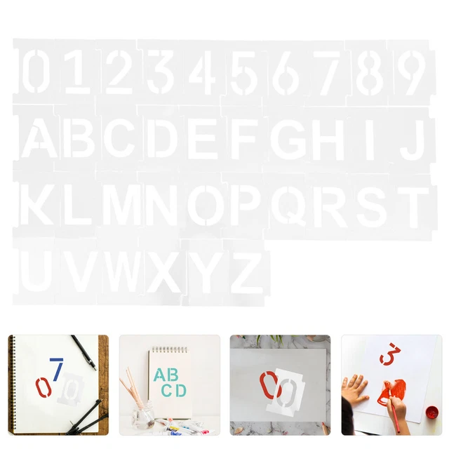 Alphanumeric alphabet number stencil set for kids 13 99 picclick uk