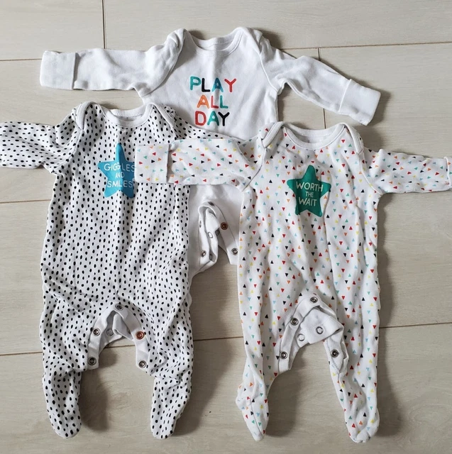 Pacchetto pigiama F&F neonato neonato sesso neutro set di 3 articoli