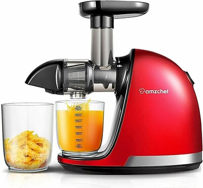 facile da pulire con pennello e ricette verdure e frutta spremiagrumi a freddo con motore silenzioso e spazzola per la pulizia AUMATE Slow Juicer Estrattore di succo Grigio 